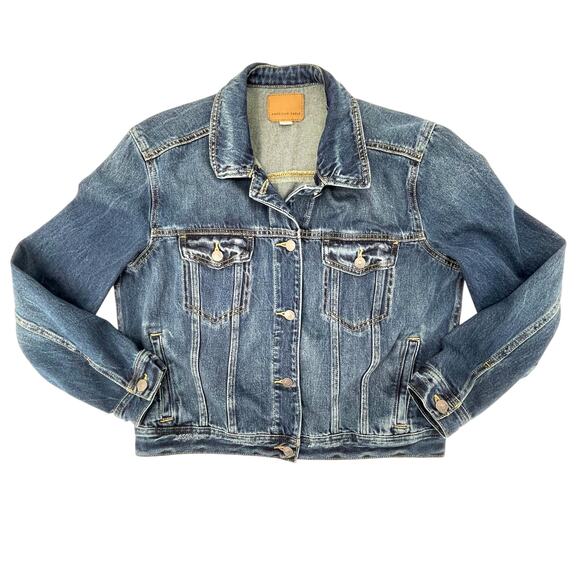 American Eagle Women's Denim Jacket Button Up Short, 100% Cotton, Sz. L - Picture 2 of 8